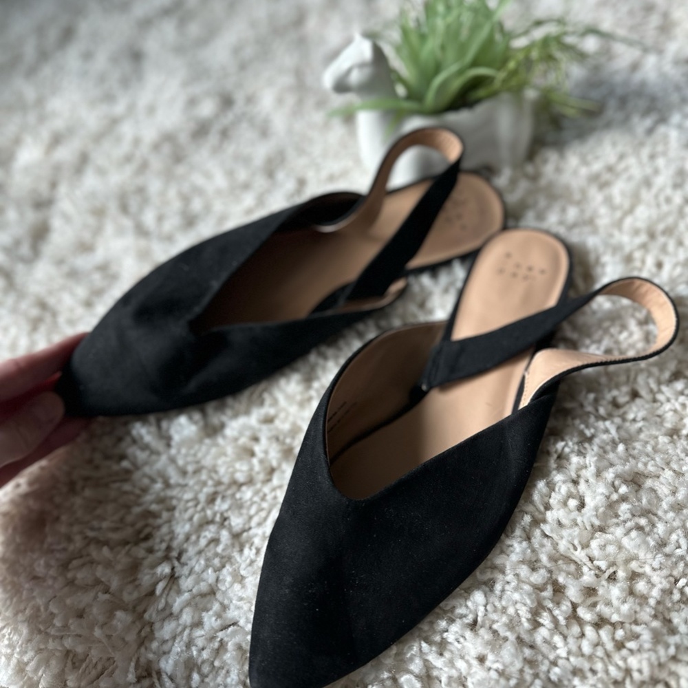 Super cute A New Day black elegant simple preppy pointed toe flat evenin… - Picture 2 of 4